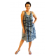 Φόρεμα κοντό βαμβακερό rayon με τιράντες μπατίκ